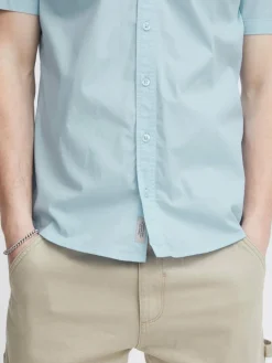 BLEND Hemden<Herren Kurzarmhemd - BHSHIRT blau uni