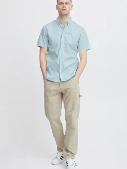 BLEND Hemden<Herren Kurzarmhemd - BHSHIRT blau uni