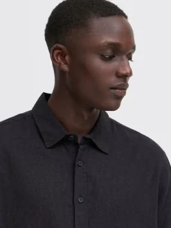 BLEND Hemden<Herren Kurzarmhemd - BHVIC schwarz uni