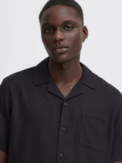 BLEND Hemden<Herren Kurzarmhemd - BHVICTOR schwarz uni