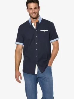 BABISTA Hemden<Herren Kurzarmhemd - FLOREVETTO blau uni