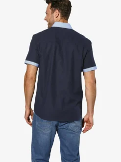 BABISTA Hemden<Herren Kurzarmhemd - FLOREVETTO blau uni