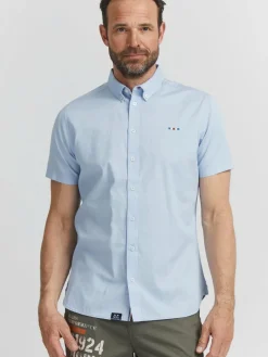 FQ1924 Hemden<Herren Kurzarmhemd - FQRonas blau uni