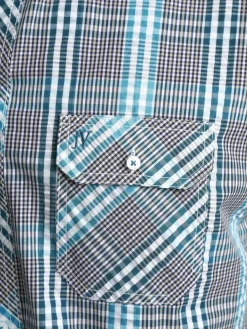 Jan Vanderstorm Hemden<Herren Kurzarmhemd - GERBURG grau grün kariert