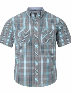 Jan Vanderstorm Hemden<Herren Kurzarmhemd - GERBURG grau grün kariert