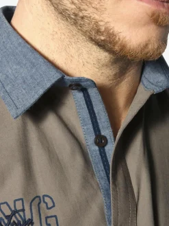 Jan Vanderstorm Shirts|Hemden<Herren Kurzarmhemd - HERKKO beige gemustert