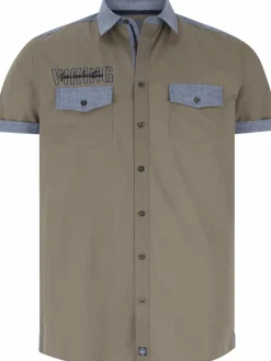Jan Vanderstorm Shirts|Hemden<Herren Kurzarmhemd - HERKKO beige gemustert