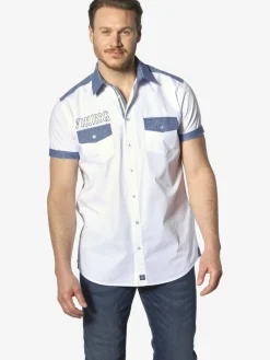 Jan Vanderstorm Shirts|Hemden<Herren Kurzarmhemd - HERKKO weiß gemustert