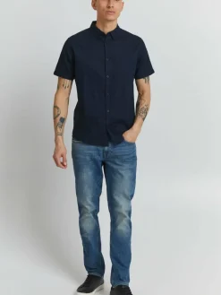 Indicode Hemden<Herren Kurzarmhemd - IDHank marine uni