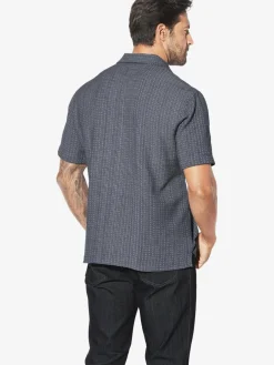 Jan Vanderstorm Hemden<Herren Kurzarmhemd - LEIFBOR blau bedruckt