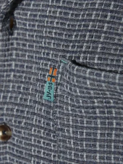 Jan Vanderstorm Hemden<Herren Kurzarmhemd - LEIFBOR blau bedruckt