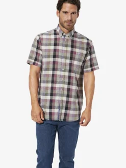 BABISTA Hemden<Herren Kurzarmhemd - LENCIO lila kariert