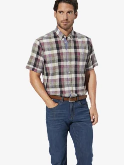 BABISTA Hemden<Herren Kurzarmhemd - LENCIO lila kariert