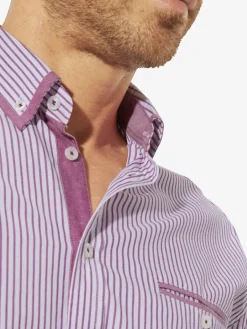 BABISTA Hemden<Herren Kurzarmhemd - LENDIR rot gestreift