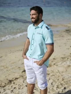 Jan Vanderstorm Hemden<Herren Kurzarmhemd - MELFRED türkis uni