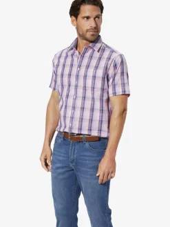BABISTA Hemden<Herren Kurzarmhemd - NAVOR lila kariert