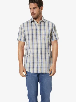 BABISTA Hemden<Herren Kurzarmhemd - NAVOR gelb kariert