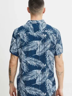 11 Project Hemden<Herren Kurzarmhemd - PRBarba blau gemustert