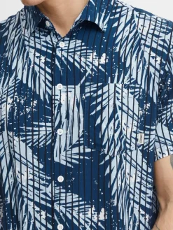 11 Project Hemden<Herren Kurzarmhemd - PRBarba blau gemustert