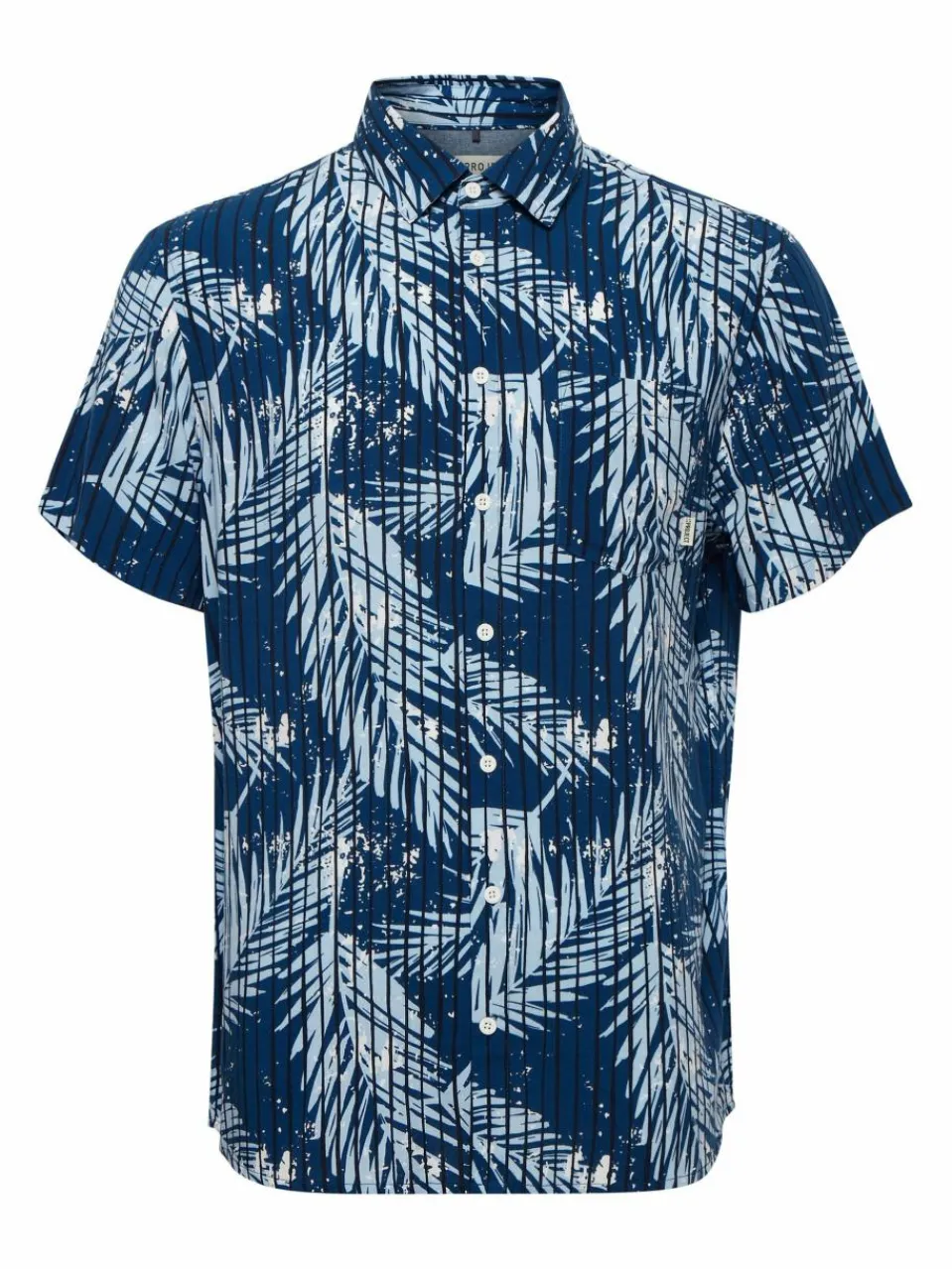 11 Project Hemden<Herren Kurzarmhemd - PRBarba blau gemustert