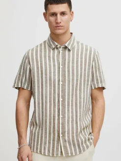 11 Project Hemden<Herren Kurzarmhemd - PROchy braun gestreift