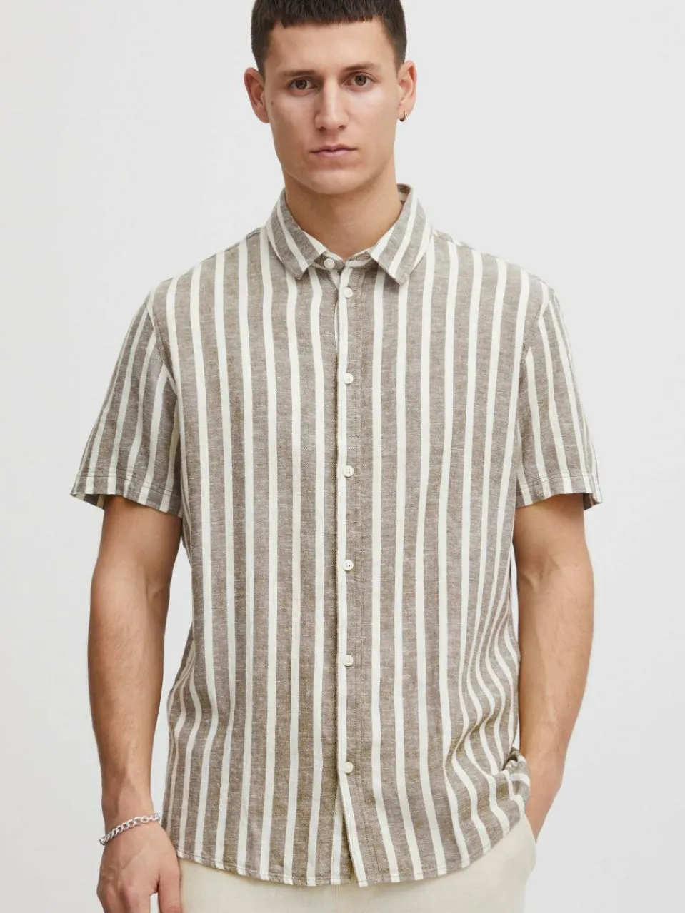 11 Project Hemden<Herren Kurzarmhemd - PROchy braun gestreift
