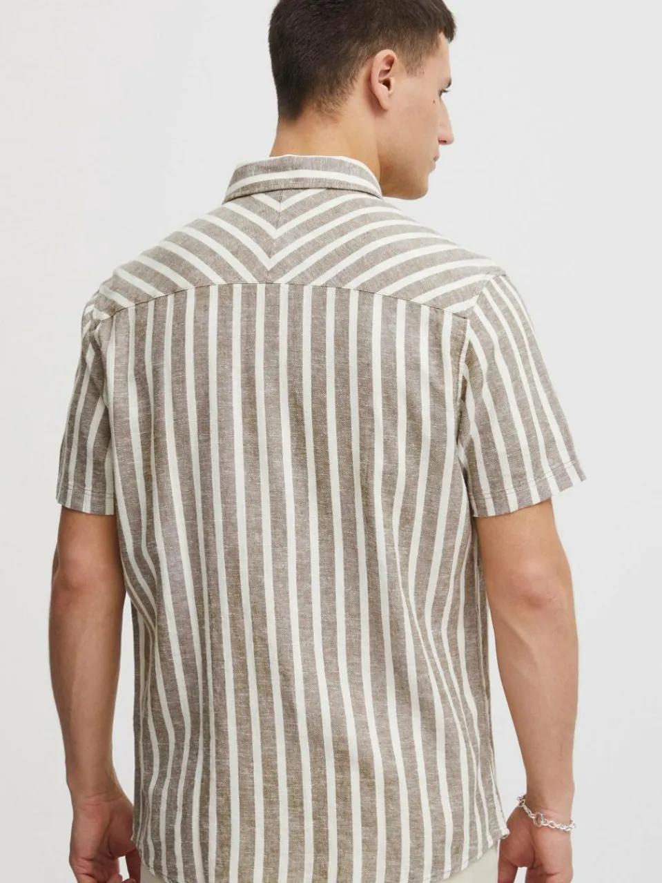 11 Project Hemden<Herren Kurzarmhemd - PROchy braun gestreift