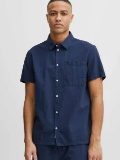 Solid Hemden<Herren Kurzarmhemd - SDFrevne blau uni