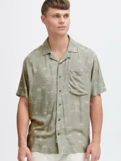 Solid Hemden<Herren Kurzarmhemd - SDIan grün gemustert
