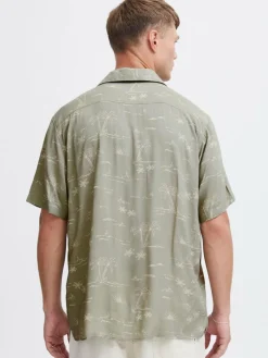 Solid Hemden<Herren Kurzarmhemd - SDIan grün gemustert