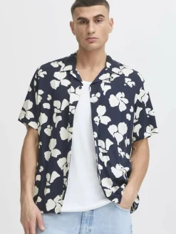 Solid Hemden<Herren Kurzarmhemd - SDPACHA blau gemustert