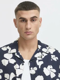 Solid Hemden<Herren Kurzarmhemd - SDPACHA blau gemustert