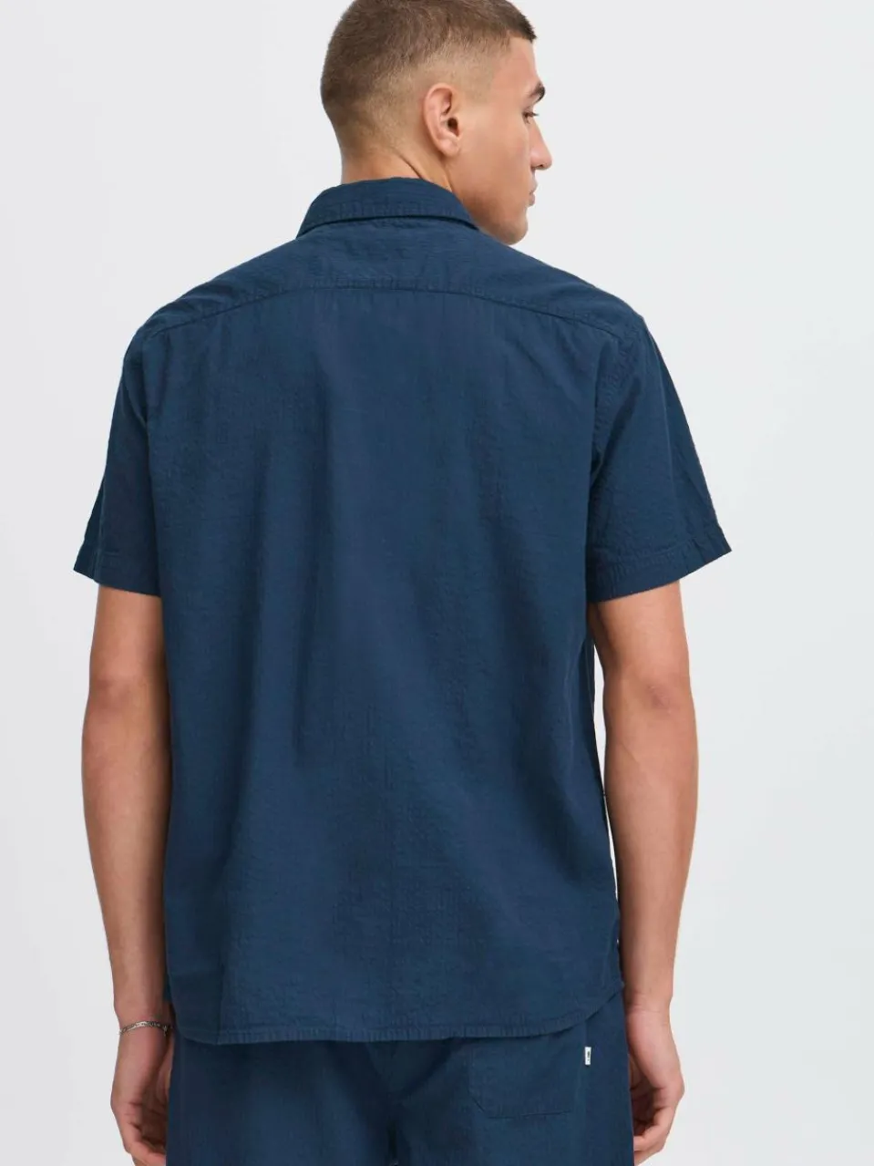 Solid Hemden<Herren Kurzarmhemd - SDPALLE blau strukturiert