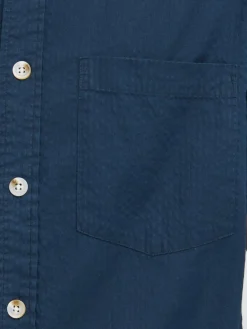 Solid Hemden<Herren Kurzarmhemd - SDPALLE blau strukturiert