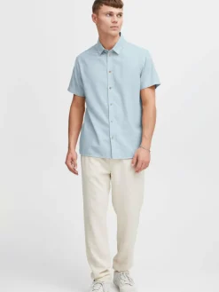 Solid Hemden<Herren Kurzarmhemd - SDPETE blau uni