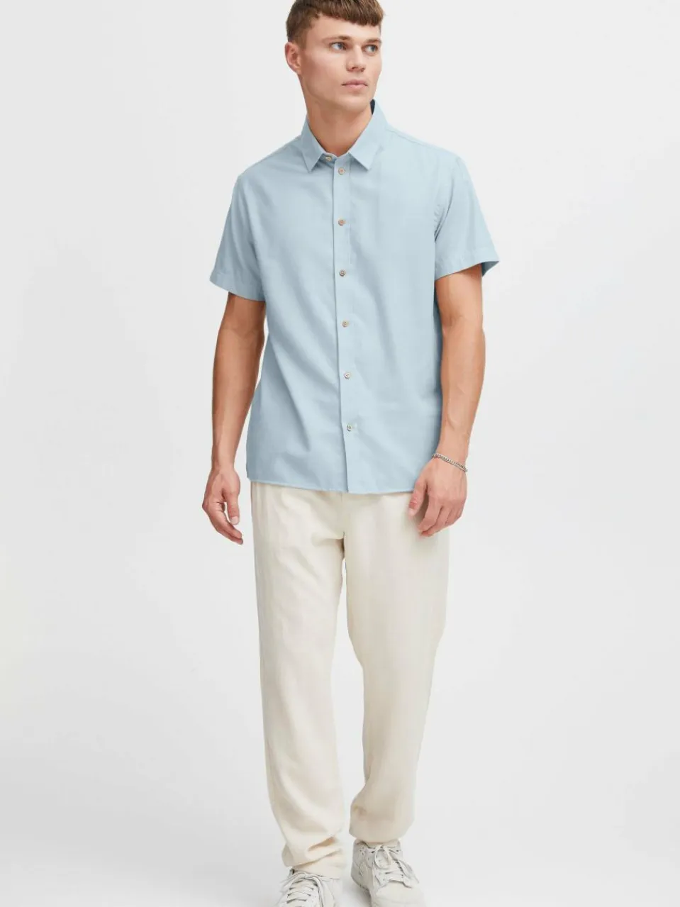 Solid Hemden<Herren Kurzarmhemd - SDPETE blau uni