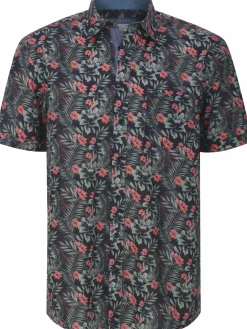 BABISTA Hemden<Herren Kurzarmhemd - STILADORA blau gemustert