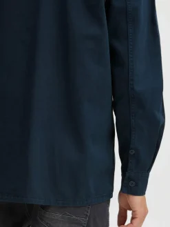 BLEND Hemden<Herren Langarmhemd blau uni