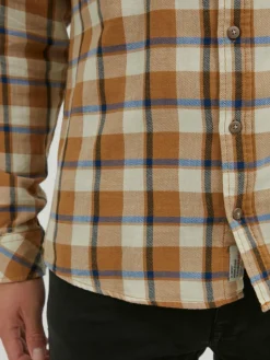 BLEND Hemden<Herren Langarmhemd braun kariert