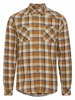 BLEND Hemden<Herren Langarmhemd braun kariert