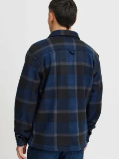 BLEND Hemden<Herren Langarmhemd blau kariert