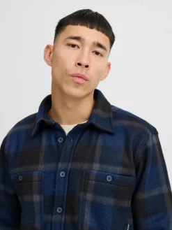 BLEND Hemden<Herren Langarmhemd blau kariert