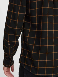 BLEND Hemden<Herren Langarmhemd schwarz kariert