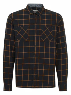 BLEND Hemden<Herren Langarmhemd schwarz kariert