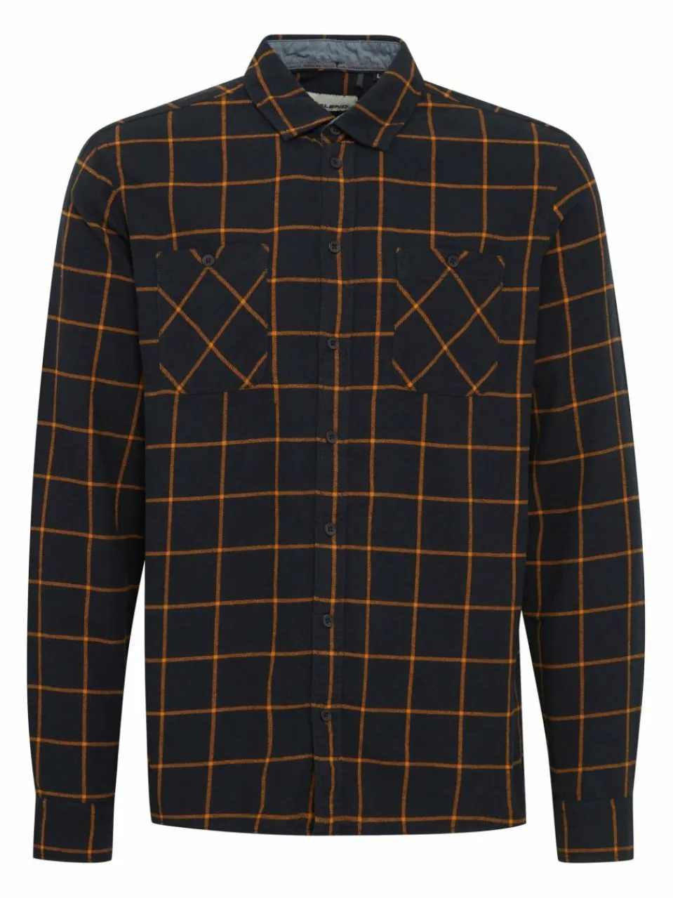 BLEND Hemden<Herren Langarmhemd schwarz kariert