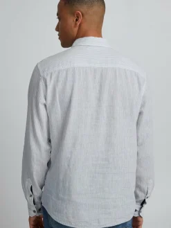 BLEND Hemden<Herren Langarmhemd weiß gestreift