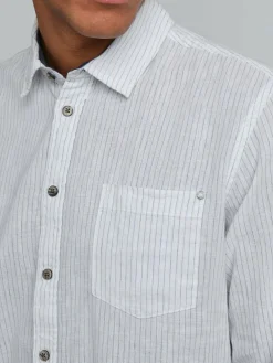 BLEND Hemden<Herren Langarmhemd weiß gestreift