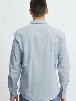 BLEND Hemden<Herren Langarmhemd blau gemustert