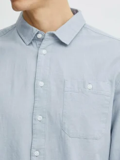 BLEND Hemden<Herren Langarmhemd blau gemustert