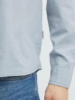 BLEND Hemden<Herren Langarmhemd blau gemustert